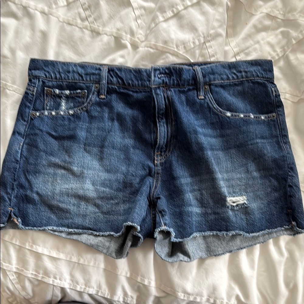 GAP Blue Jean Shorts Distressed Cut-Off Style